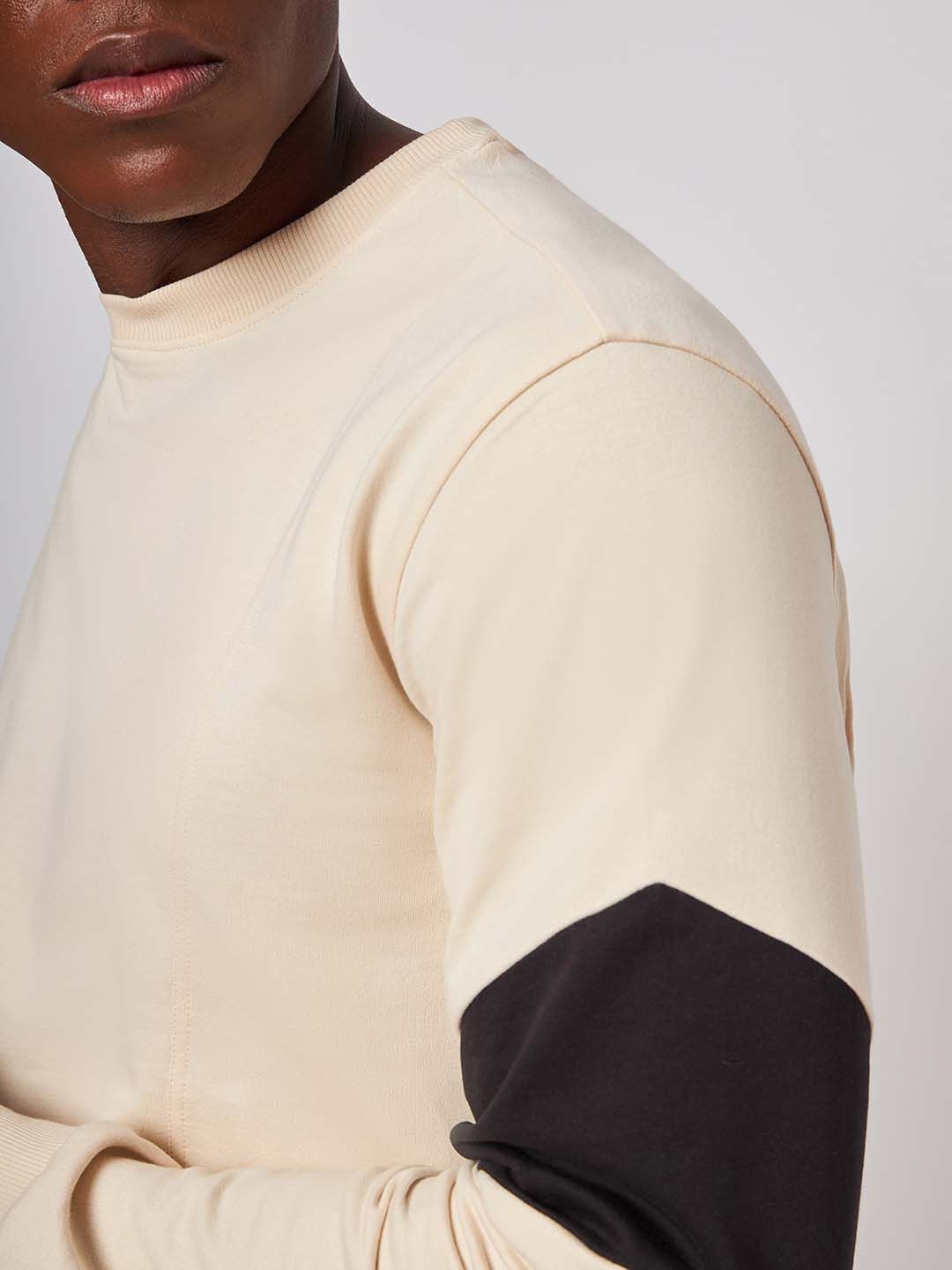Beirut Beige And Black Patchwork Sweatshirt