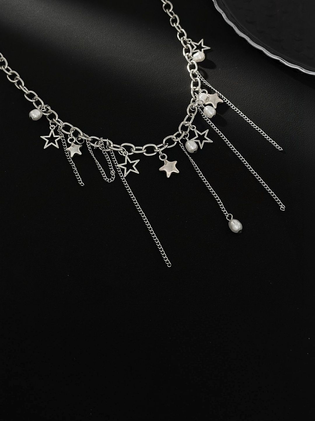 Silver-Plated Enamelled Necklace
