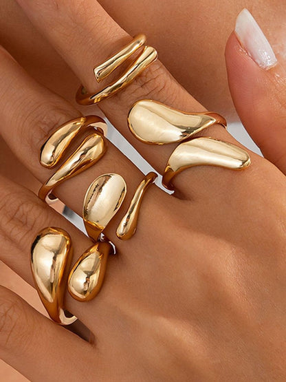 Set of 6 Gold-Plated Finger Ring