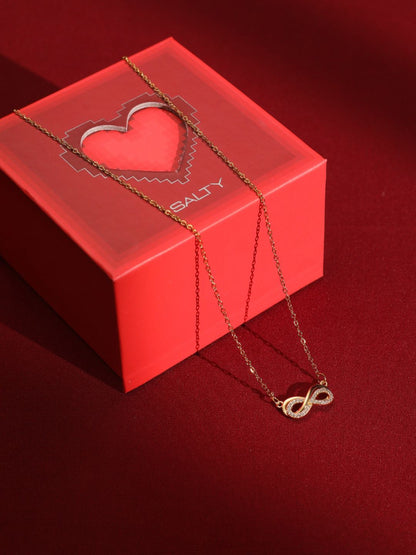 SALTY Endless Infinity Copper Artificial Stone Studded Chain