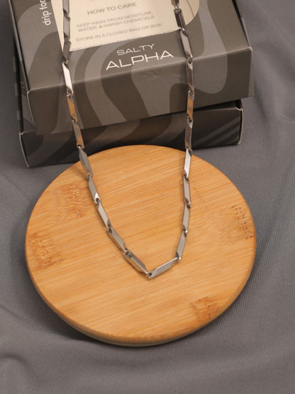 SALTY Men Stainless Steel Figaro Style Chain