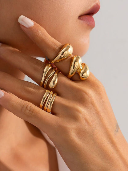 Set of 4 Gold-Plated Finger Ring