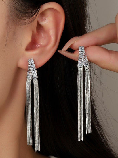 SALTY Stone Studded Contemporary Aurora Radiant Glow Drop Earrings