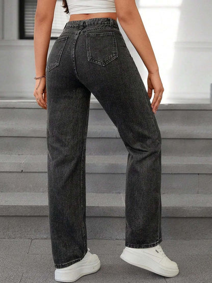 Women Comfort Wide Leg High-Rise Light Fade Stretchable Jeans