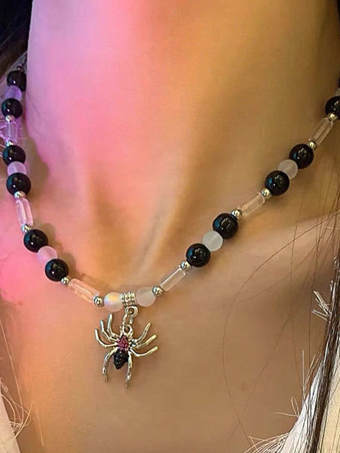 SALTY Cursed Spider Beaded Necklace