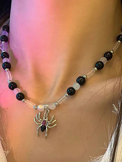SALTY Cursed Spider Beaded Necklace