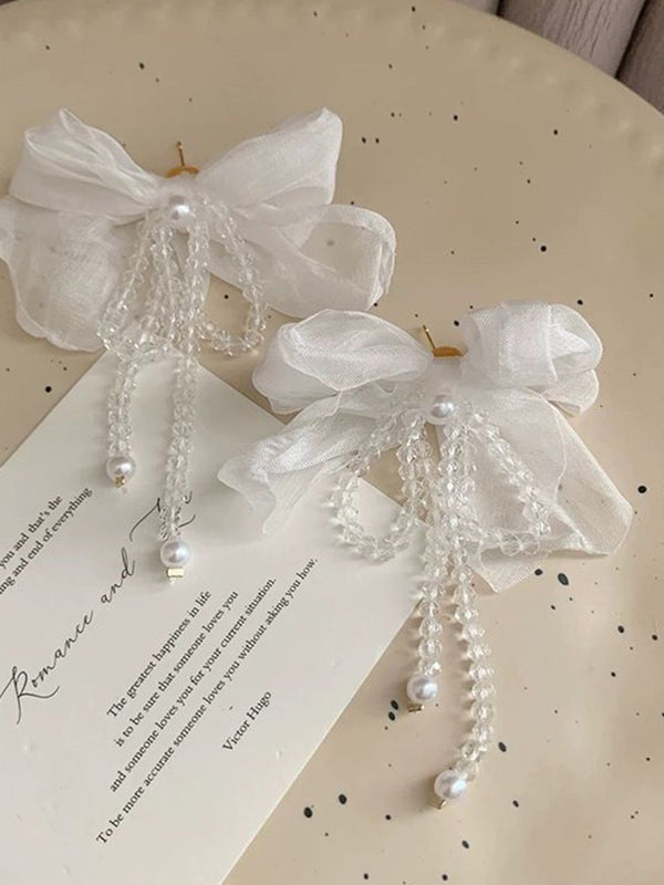 Artificial Beads Floral Shaped Drop Earrings
