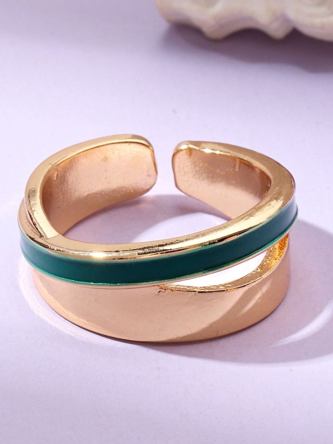 SALTY Pack of 2 Women Rumi Enamel Gold Ring