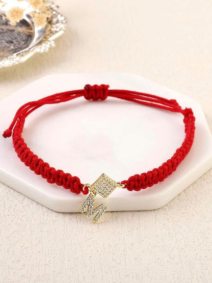 SALTY Women Artificial Stones Studded Stainless Steel Charm Bracelet