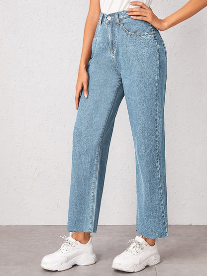 Women Straight Fit High-Rise Light Shade Stretchable Cotton Lycra Blend Jeans