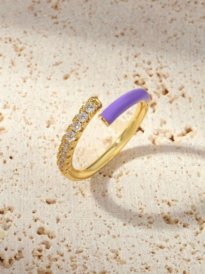 SALTY Stone-Studded Adjustable Finger Ring