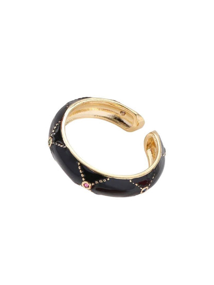 SALTY Stone-Studded Adjustable Finger Ring