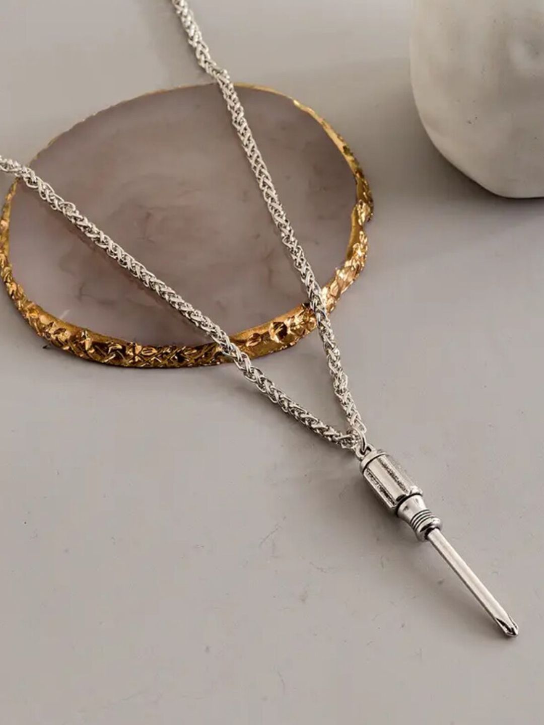 SALTY Men Silver-Plated Minimal Chain