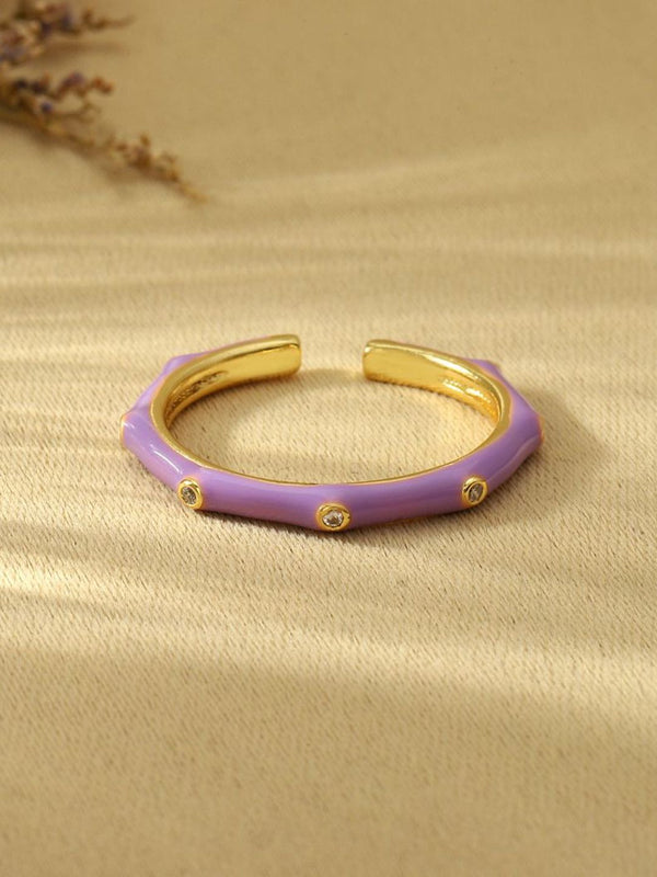 SALTY Stone-Studded Adjustable Finger Ring