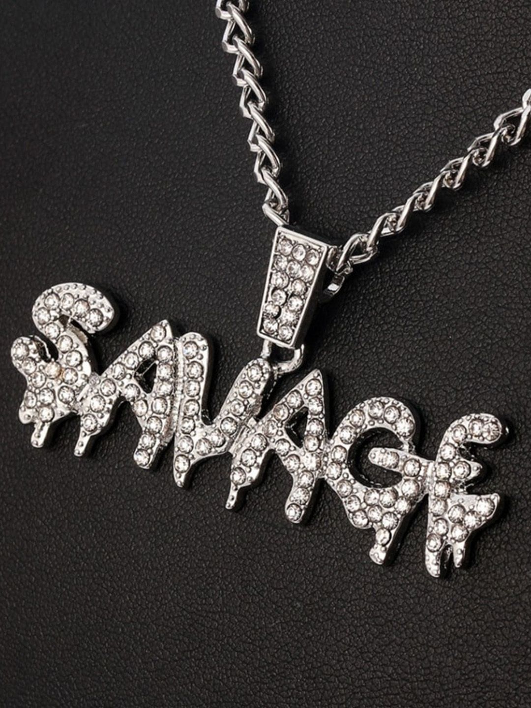 SALTY Silver-Plated Contemporary Pendant With Chain