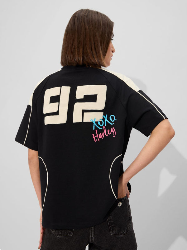 Women Oversized Dc Black Tshirts