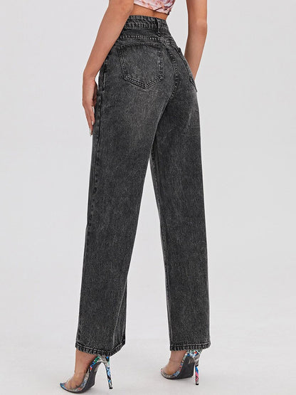 Women Jean Straight Fit High Rise Stretchable Jeans