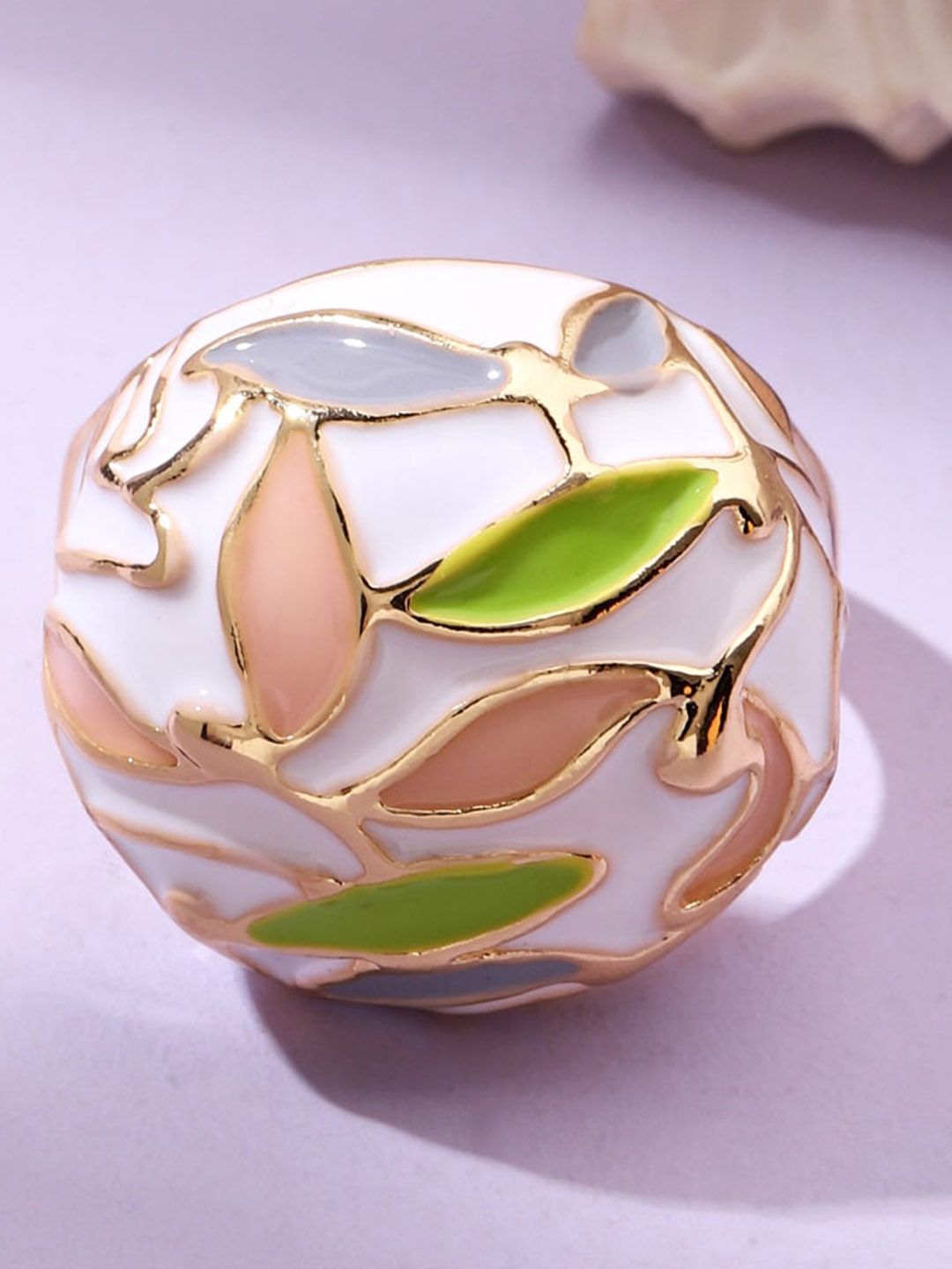 SALTY Leafy Enamel Finger Ring