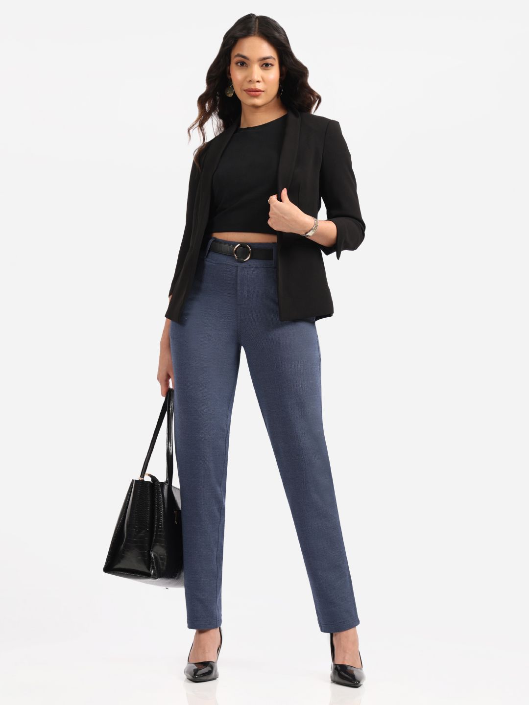 Women Straight Fit High-Rise Trousers