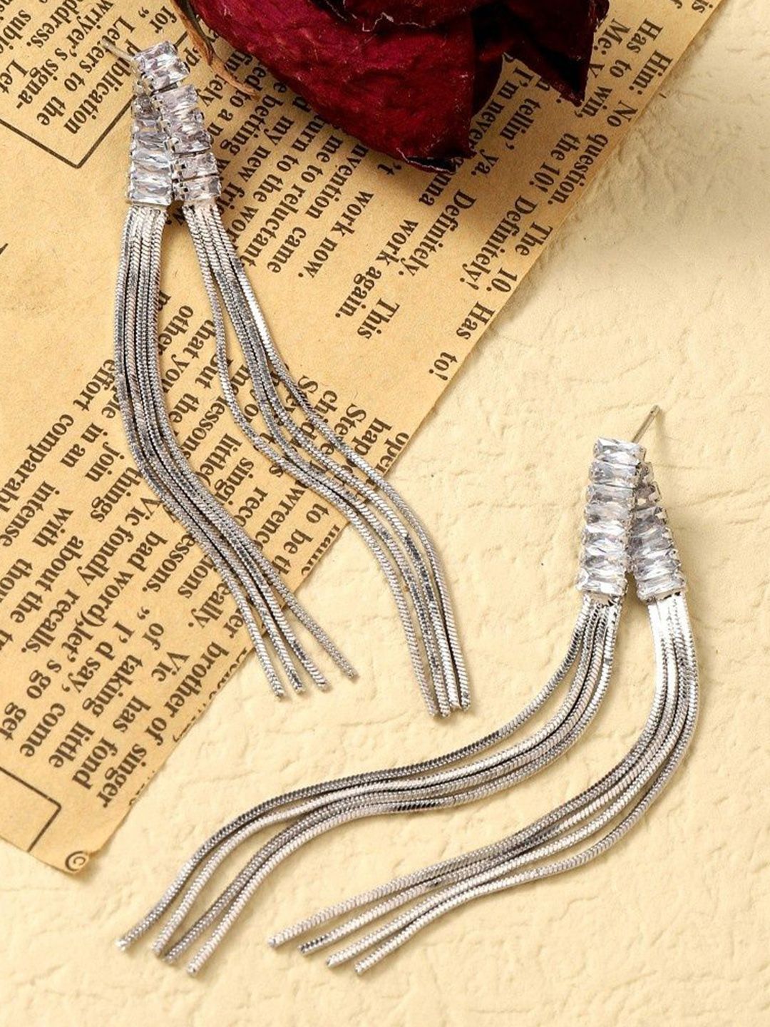 SALTY Stone Studded Contemporary Aurora Radiant Glow Drop Earrings