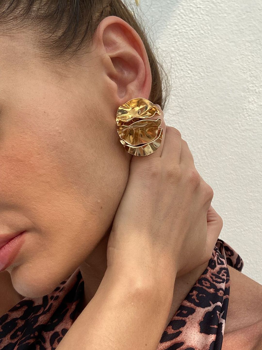 Gold-Plated Contemporary Studs