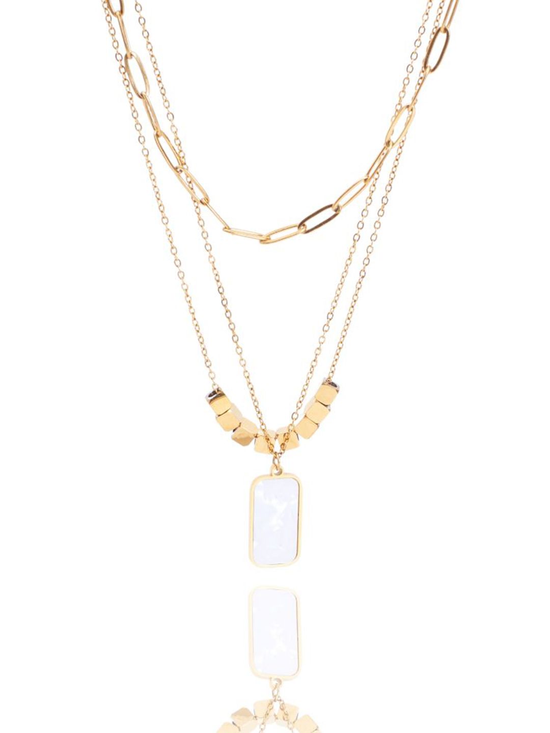SALTY Marble Layered Stainless Steel Necklace