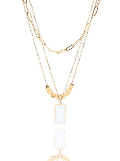 SALTY Marble Layered Stainless Steel Necklace