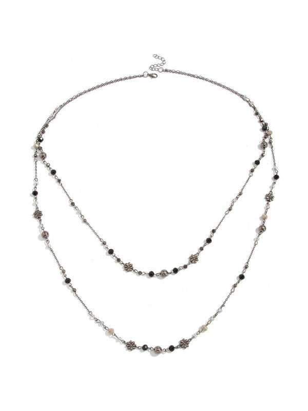 Silver-Plated Layered Necklace