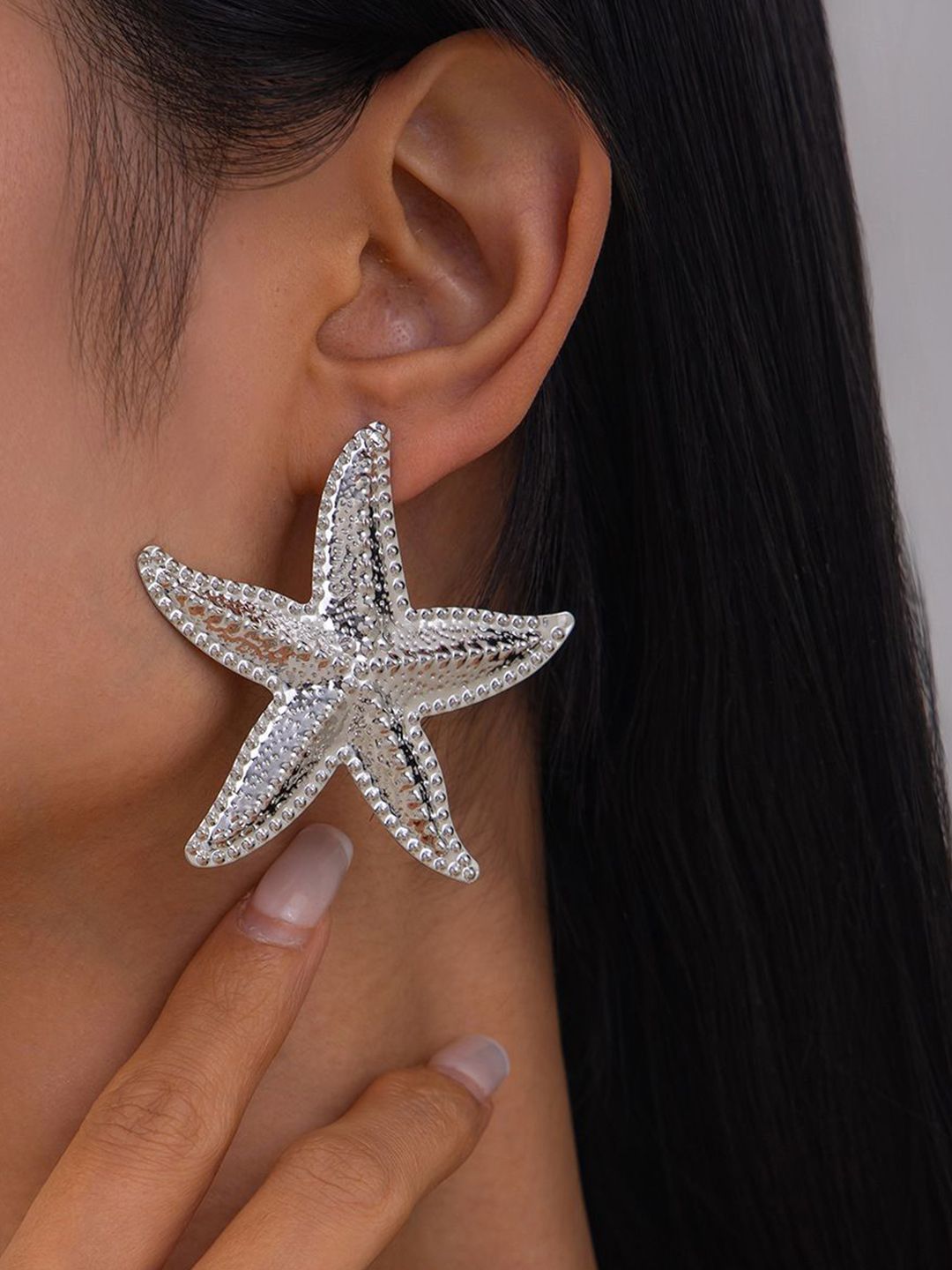 Silver-Plated Star Shaped Studs