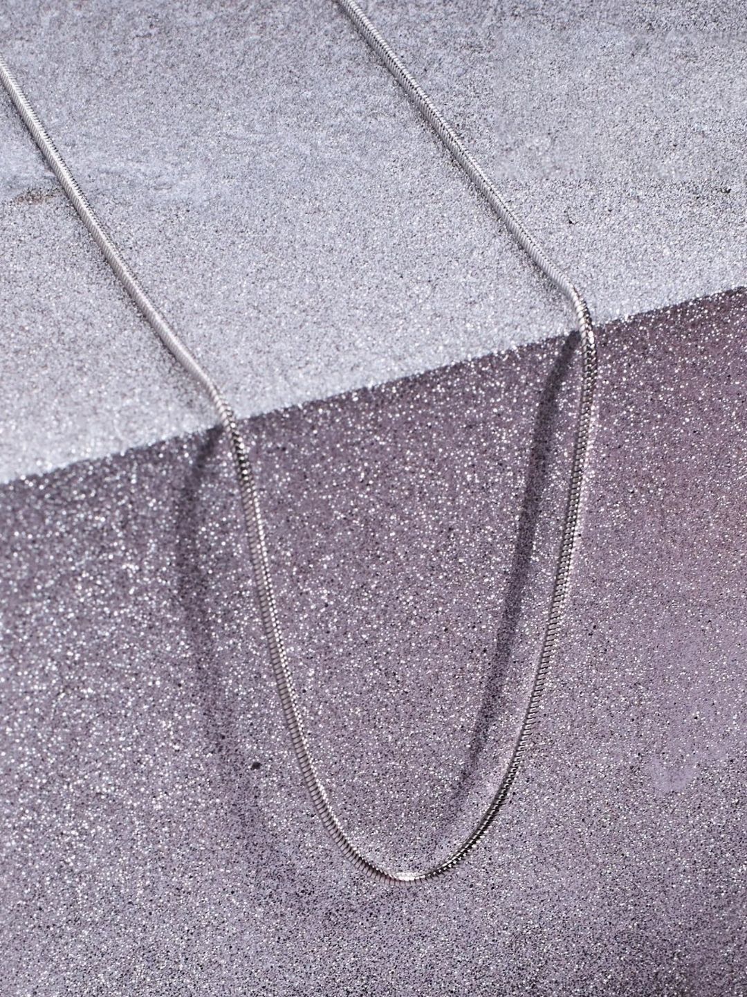 SALTY Pack of 2 Men Round Snake Silver Chain