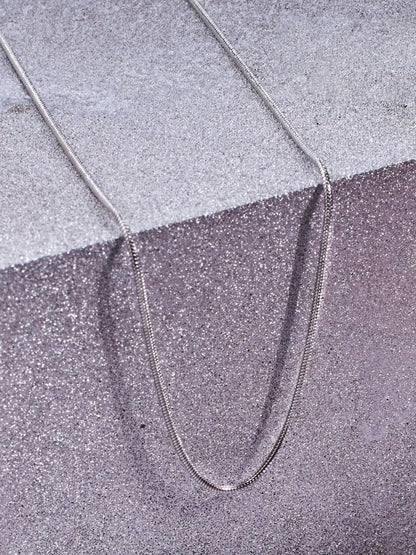SALTY Pack of 2 Men Round Snake Silver Chain