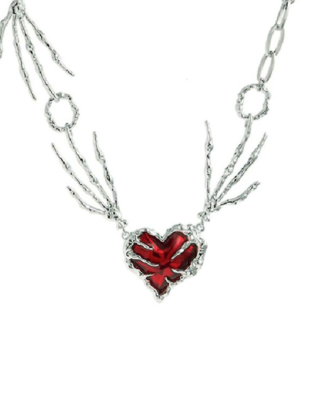 SALTY Forbidden Love Stones Studded Heart Charm Necklace