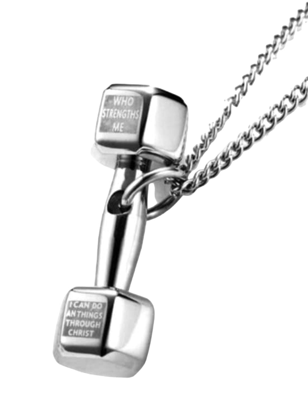 SALTY Stainless Steel Dumbbell Shaped Pendants with Chains