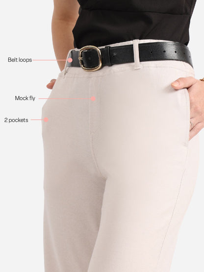 Women Straight Fit High-Rise Chinos Trousers