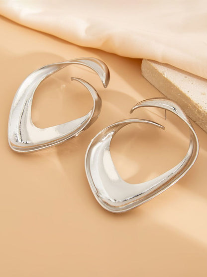 Silver-Plated Contemporary Drop Earrings