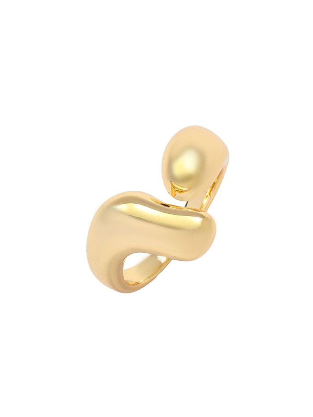 SALTY Women & Girls Chunky Molten Metal Gold Stylish Adjustable Finger Ring