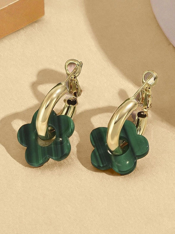 Floral Hoop Earrings