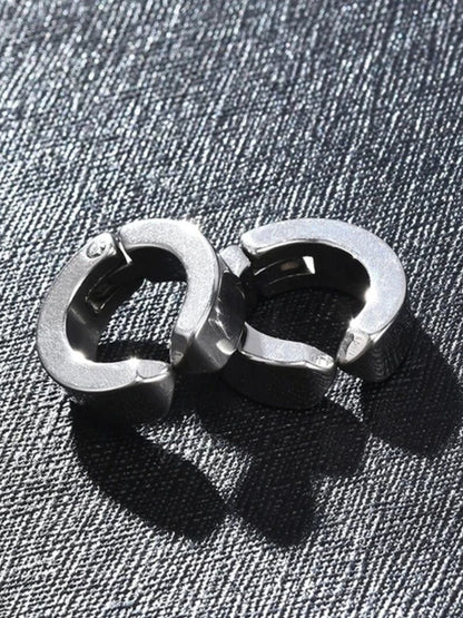 SALTY Men Contemporary Clip On Hoop Earrings
