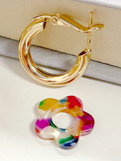 Floral Hoop Earrings