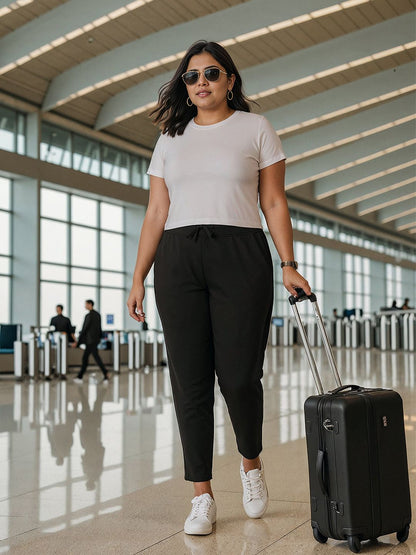 Women Mid Rise Wrinkle Free Track Pants