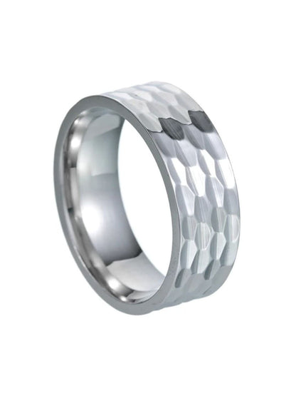 SALTY Men Stainless Steel Textured Finger Rings