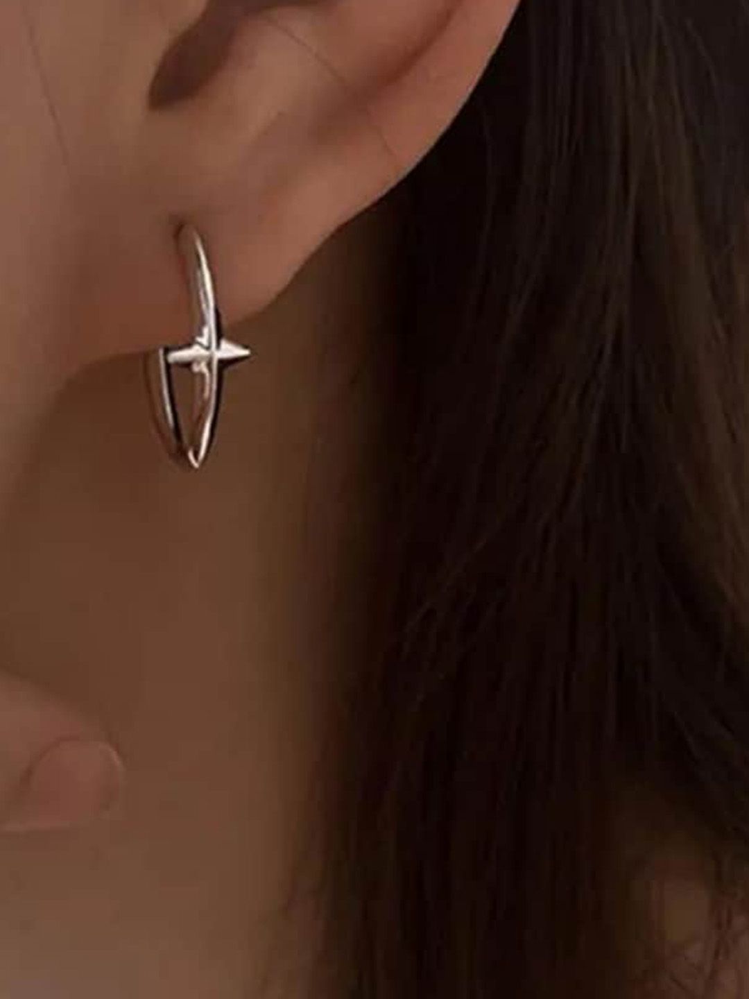 SALTY Silver-Plated Circular Hoop Earrings