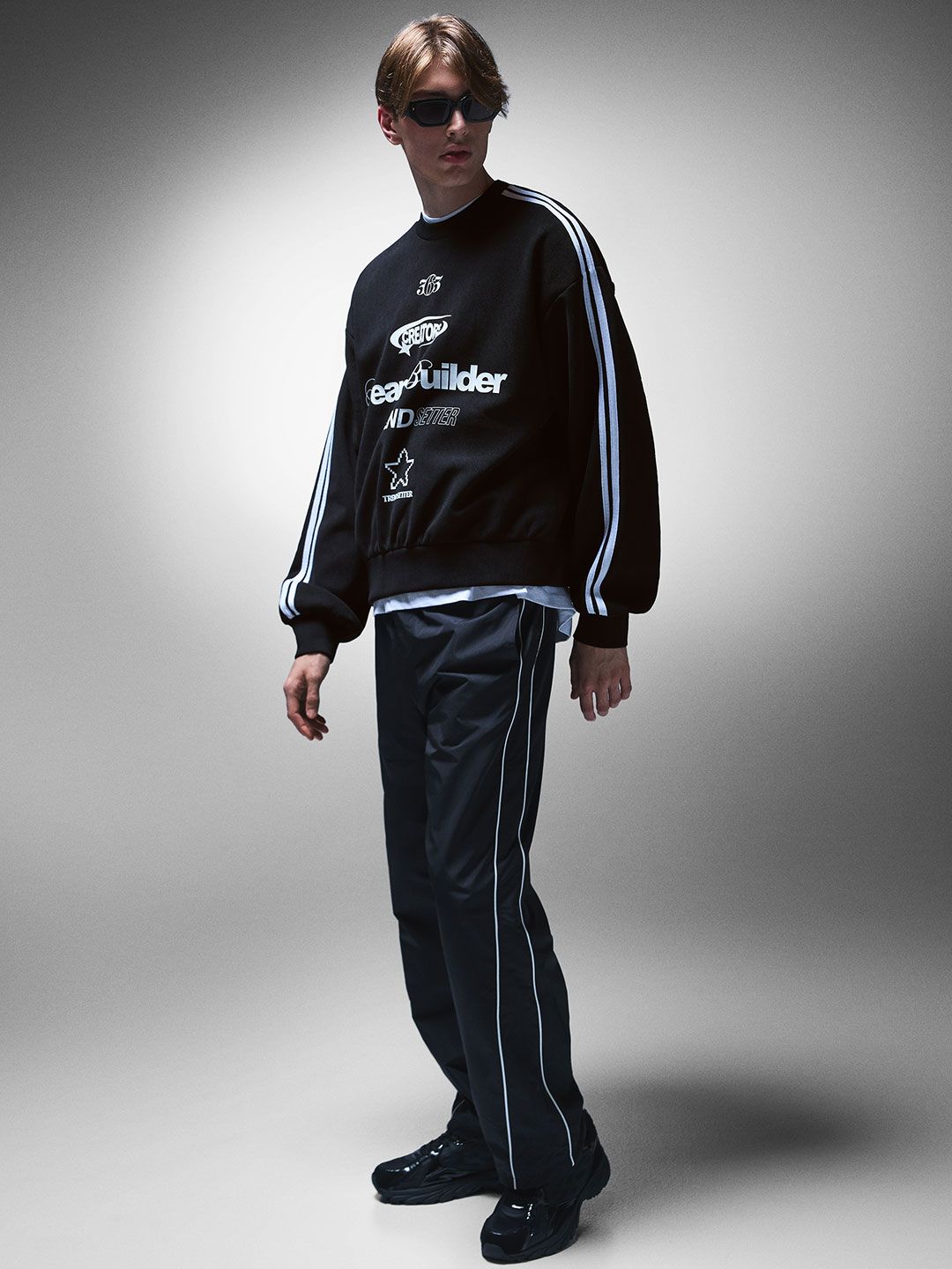 Needlecord print sweatshirt