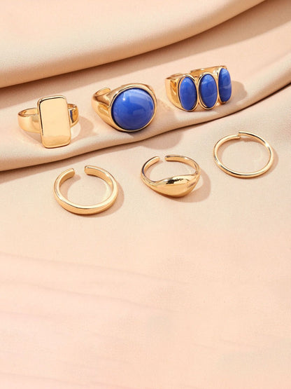 SALTY Set of 6 Streetwise Rings