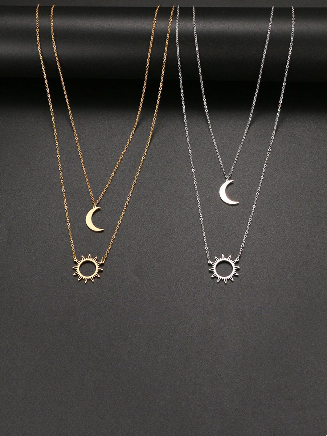 SALTY Set Of 2 Stainless Steel Layered Necklace