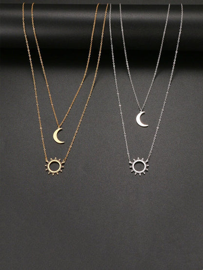 SALTY Set Of 2 Stainless Steel Layered Necklace