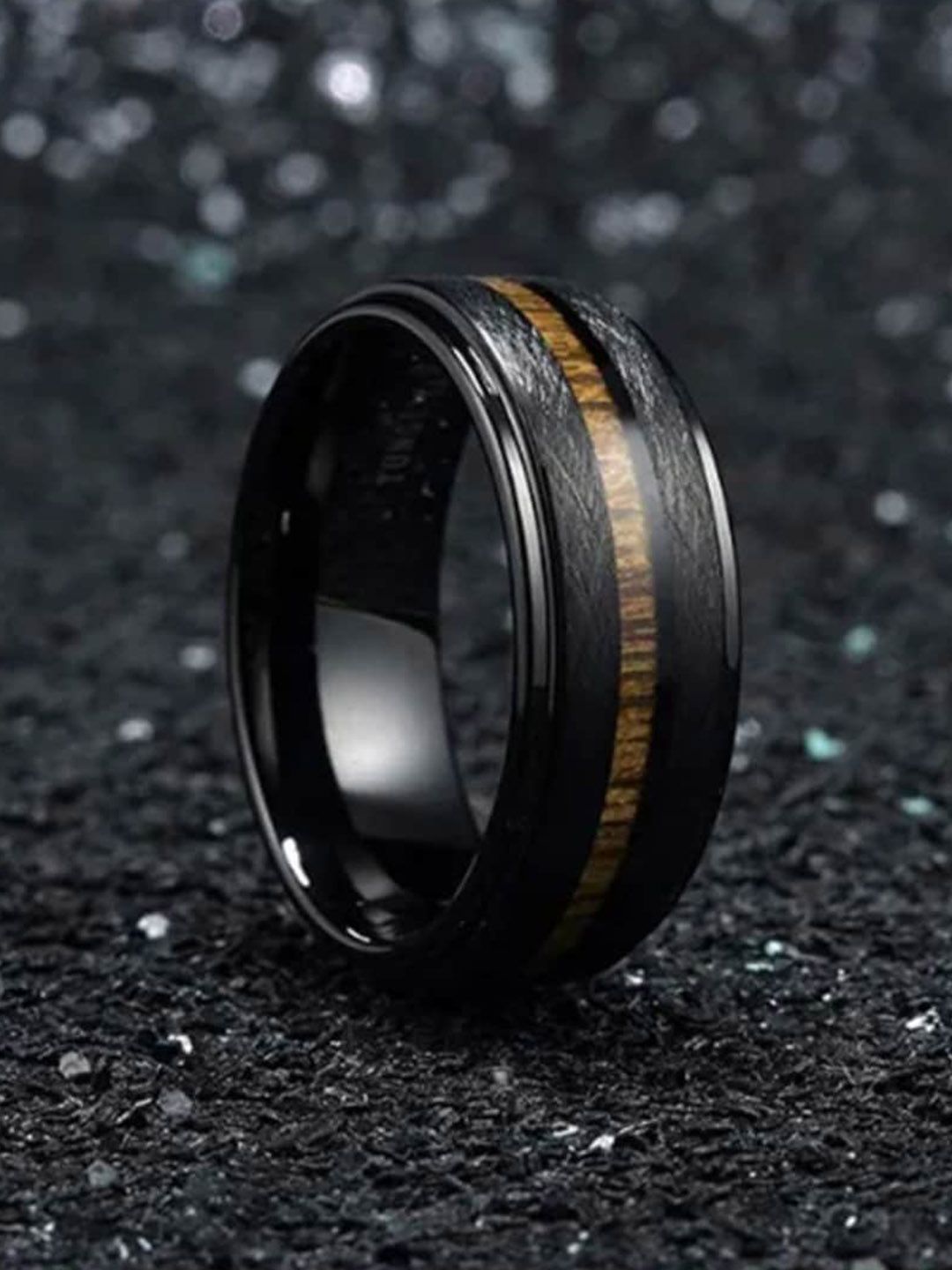SALTY Men Stainless Steel Retro Tungsten Finger Ring