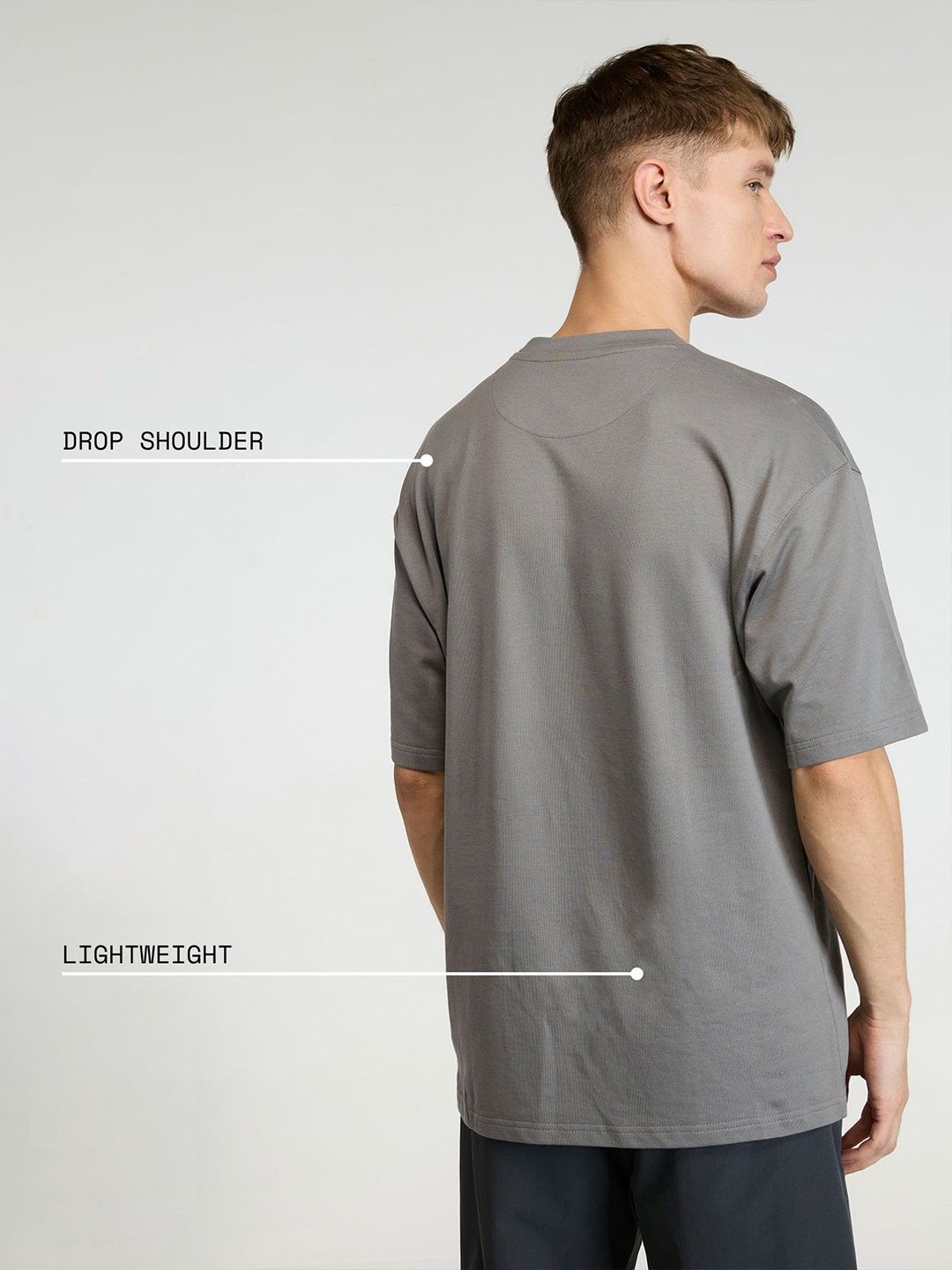 Men Grey Certified Hoopers Oversized Printed Cotton Tee