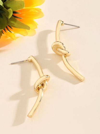 SALTY Long Knot Contemporary Drop Earrings