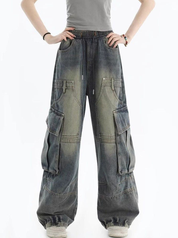 Women Baggy Fit Mid-Rise Dark Fade Jeans